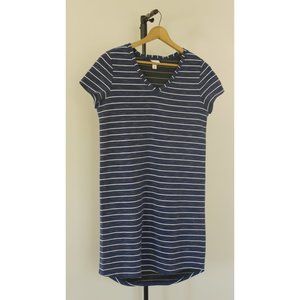 Merona Blue & White Striped T-Shirt Dress